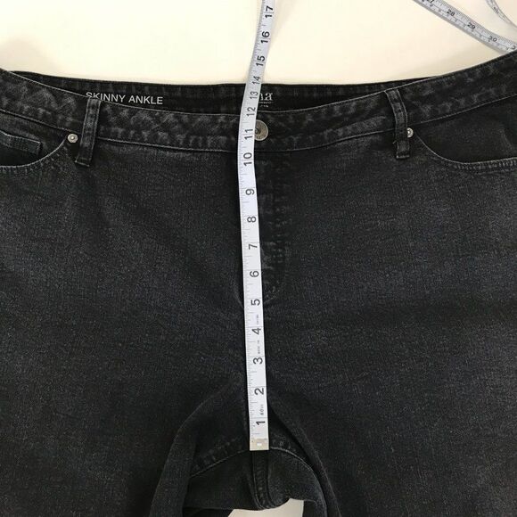 a.n.a Skinny Ankle Stretch Denim Jeans Women's Plus 24W Black High Rise Casual - Picture 6 of 11